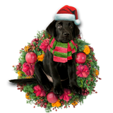 Godmerch- Ornament- Black Labrador Retriever Christmas Ornament, Happy Christmas Ornament, Car Ornament