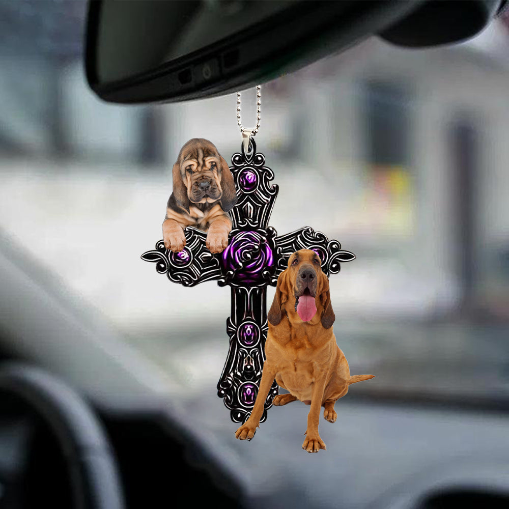 Bloodhound Pray For God Car Hanging Ornament Dog Pray For God Ornament Godmerch
