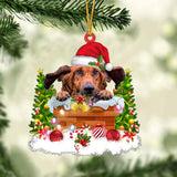 Bloodhound In The Chimney Hanging Ornament Dog Christmas Ornament