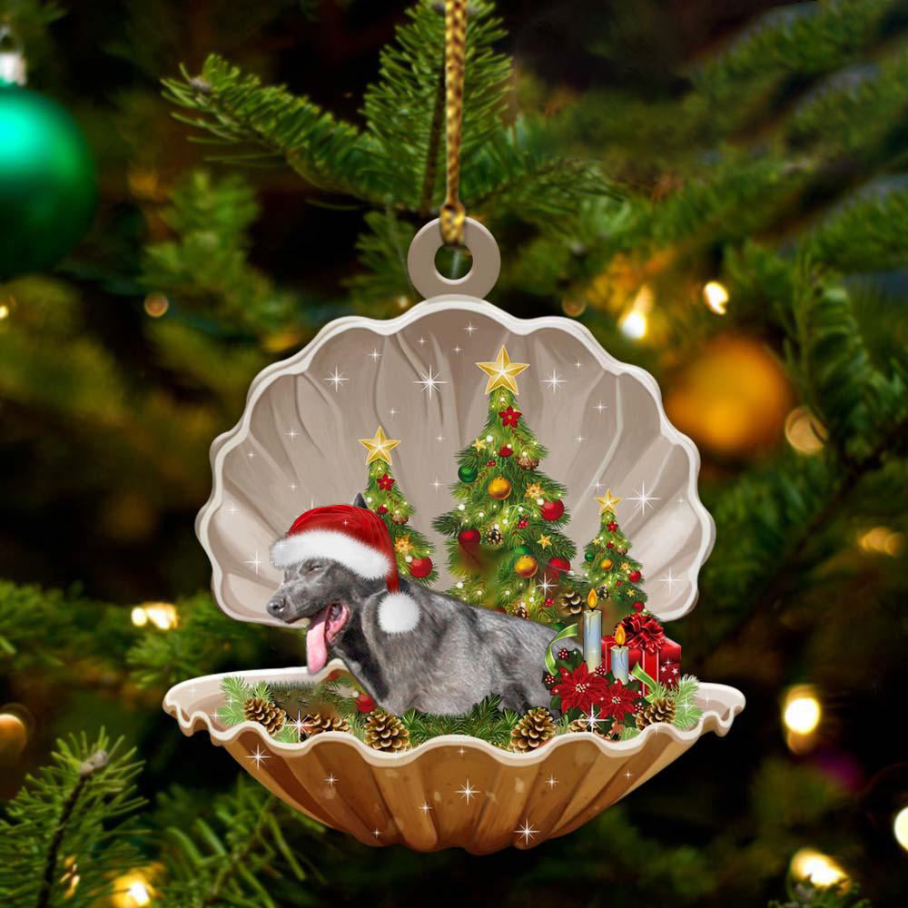 Blue German Shepherd-Sleeping Pearl in Christmas Two Sided Ornament, Christmas Ornament, Car Ornament