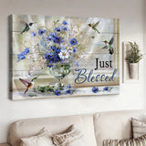 Blue daisy Hummingbirds Just blessed - Matte Canvas