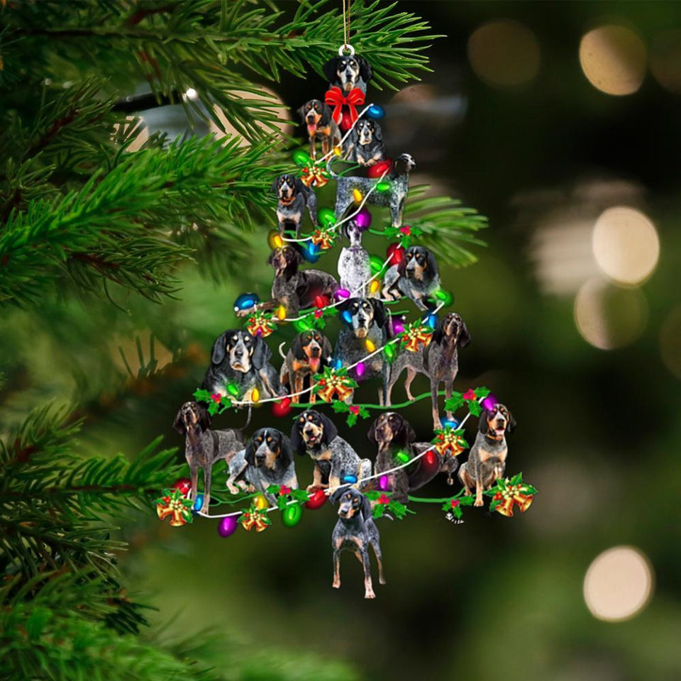 Bluetick Coonhound-Christmas Tree Lights-Two Sided Ornament