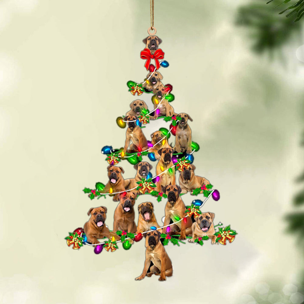 Godmerch- Ornament- Boerboel-Christmas Tree Lights-Two Sided Ornament, Happy Christmas Ornament, Car Ornament