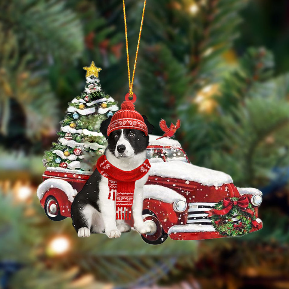 Godmerch- Ornament- Border Collie-Christmas Car Two Sided Ornament, Happy Christmas Ornament, Car Ornament