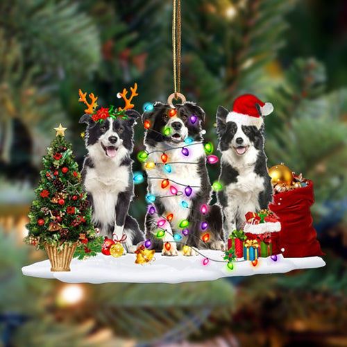 Ornament- Border Collie-Christmas Dog Friends Hanging Ornament, Happy Christmas Ornament, Car Ornament
