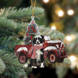 Godmerch- Ornament- Border Collie-Christmas Truck Two Sided Ornament, Happy Christmas Ornament, Car Ornament