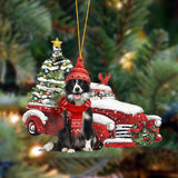 Godmerch- Ornament- Border Collie 2-Christmas Car Two Sided Ornament, Happy Christmas Ornament, Car Ornament