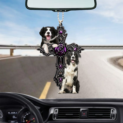 Border Collies Pray For God Car Hanging Ornament Dog Pray For God Ornament Godmerch