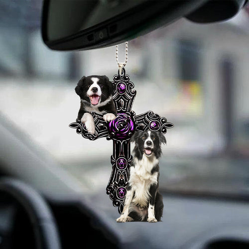 Border Collies Pray For God Car Hanging Ornament Dog Pray For God Ornament Godmerch