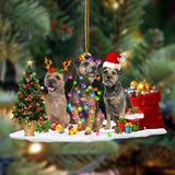 Ornament- Border Terrier-Christmas Dog Friends Hanging Ornament, Happy Christmas Ornament, Car Ornament