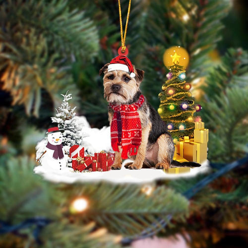 Godmerch- Ornament- Border Terrier Christmas Ornament Dog Ornament, Car Ornament, Christmas Ornament