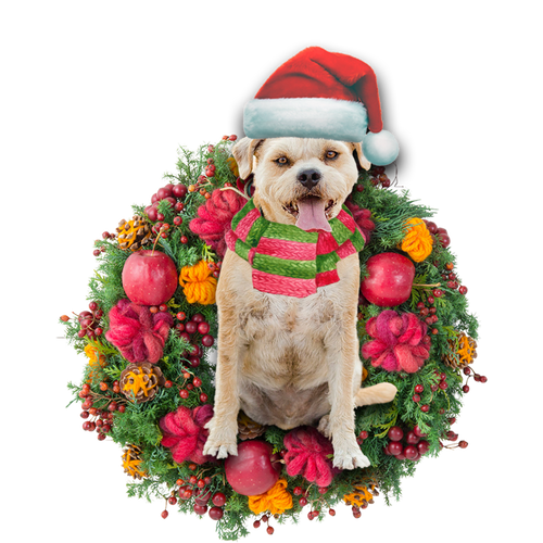 Godmerch- Ornament- Border Terrier Christmas Ornament, Happy Christmas Ornament, Car Ornament