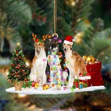 Godmerch- Ornament- Borzoi-Christmas Dog Friends Hanging Ornament, Happy Christmas Ornament, Car Ornament