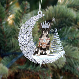 Boston Terrier Diamond Moon Merry Christmas Ornament Christmas Decoration