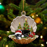Ornament- Boston Terrier3-Sleeping Pearl in Christmas Two Sided Ornament, Christmas Ornament, Car Ornament