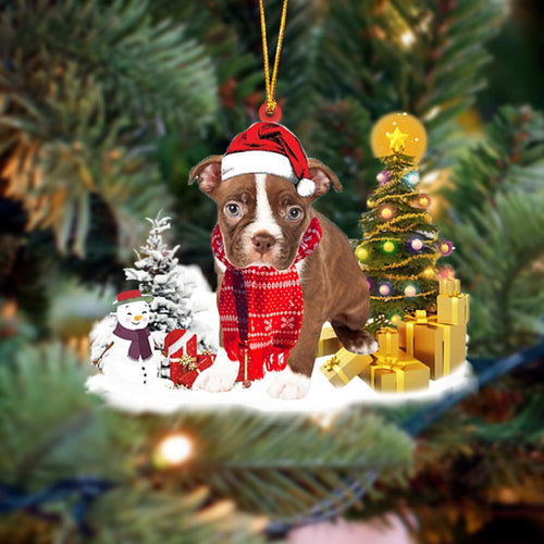Boston Terrier Christmas Ornament Christmas Tree Hanging Acrylic Ornament Gift