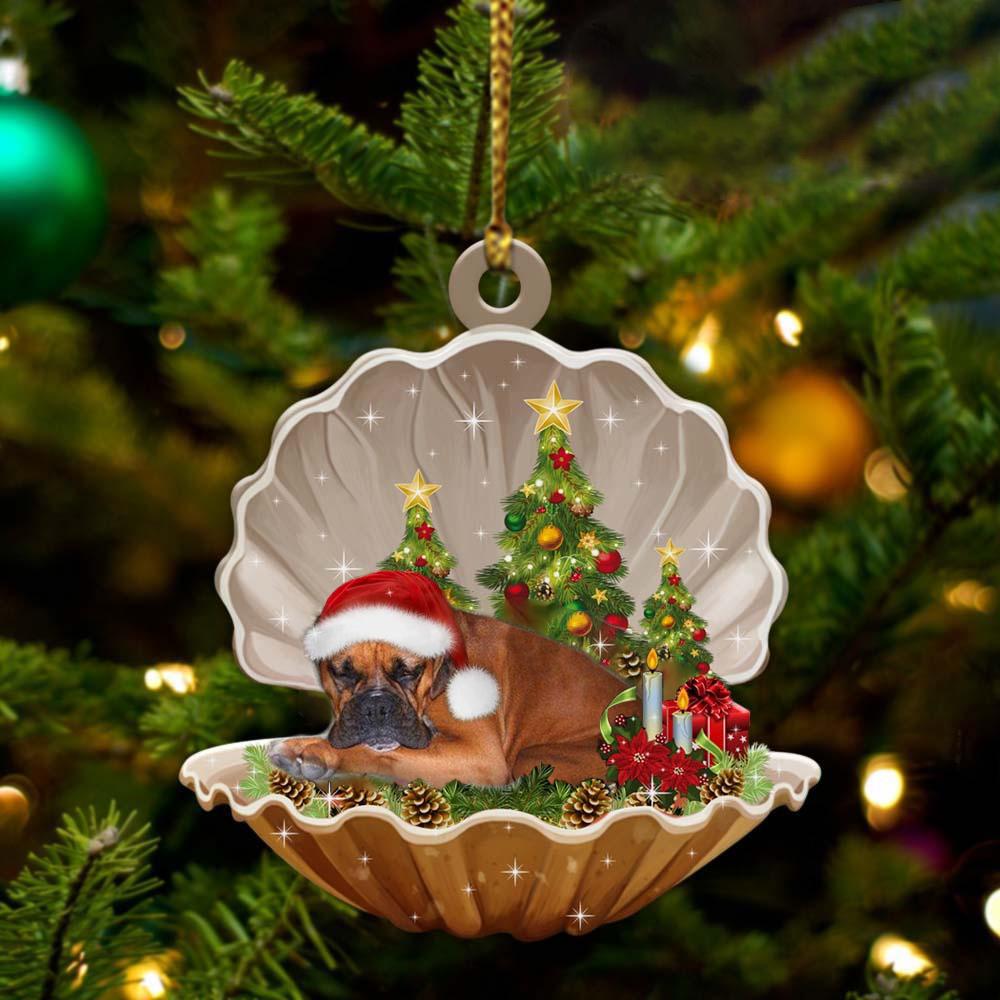 Boxer-Sleeping Pearl In Christmas Two Sided Ornament