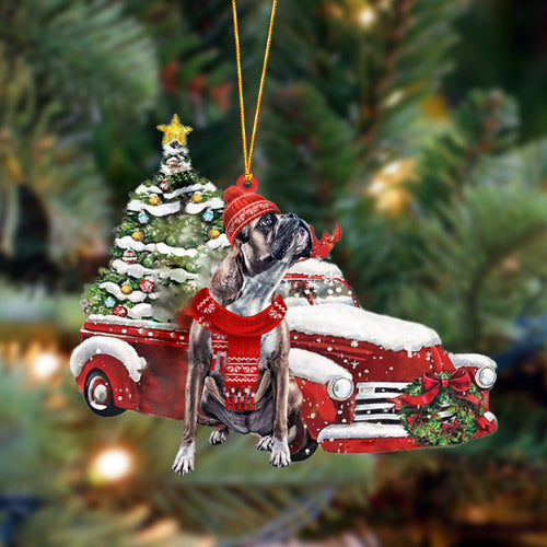 Godmerch- Ornament- Boxer2-Christmas Car Two Sided Ornament, Happy Christmas Ornament, Car Ornament