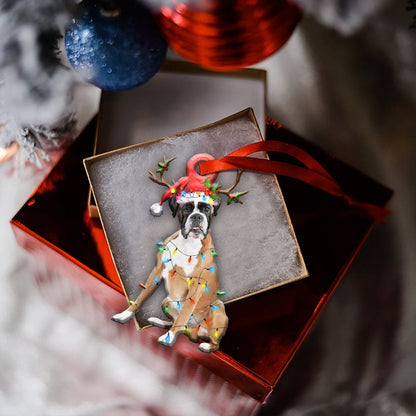 Boxer Christmas Shape Ornament
