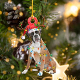 Godmerch- Ornament- Boxer Christmas Shape Ornament, Happy Christmas Ornament, Car Ornament