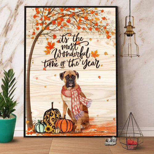 Boxer It’S The Most Wonderful Timeof The Year Canvas And Poster, Wall Decor Visual Art