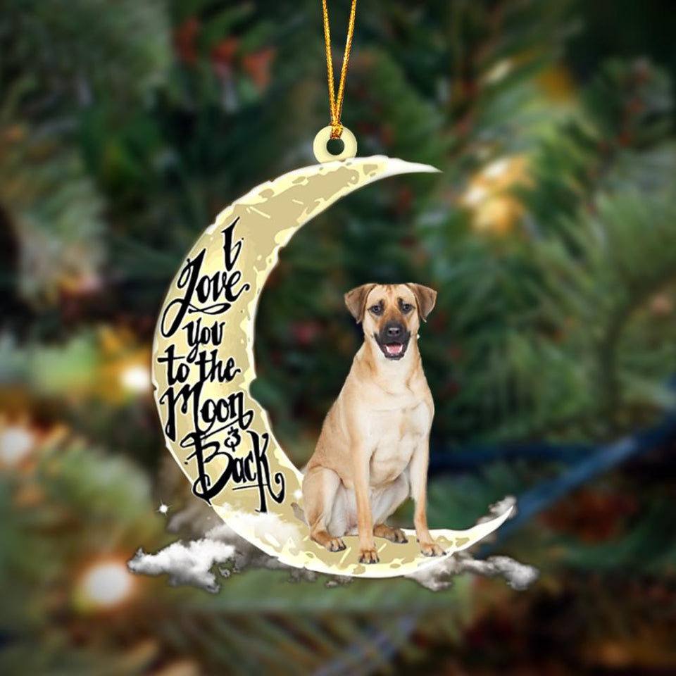 Godmerch- Boxer I Love You To The Moon And Back Hanging Ornament Dog Ornament, Car Ornament, Christmas Ornament