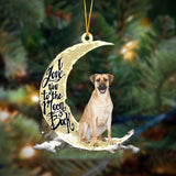 Godmerch- Boxer I Love You To The Moon And Back Hanging Ornament Dog Ornament, Car Ornament, Christmas Ornament