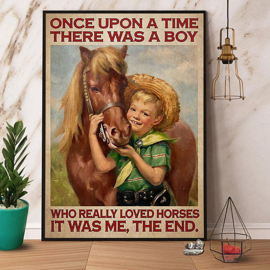 Boy & Horse A Boy Who Really Loved Horses Canvas And Poster, Wall Decor Visual Art