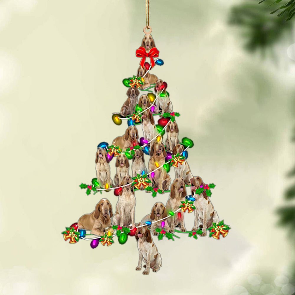 Ornament- Bracco Italiano-Christmas Tree Lights-Two Sided Ornament, Happy Christmas Ornament, Car Ornament