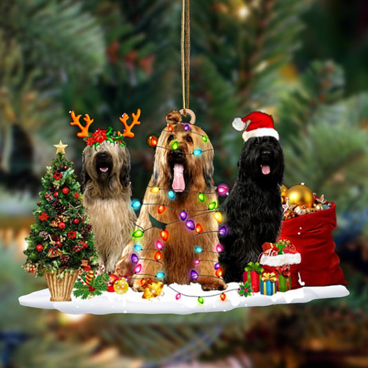 Godmerch- Ornament- Briard-Christmas Dog Friends Hanging Ornament, Happy Christmas Ornament, Car Ornament