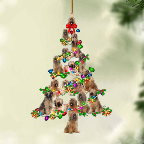 Godmerch- Ornament- Briard-Christmas Tree Lights-Two Sided Ornament, Happy Christmas Ornament, Car Ornament