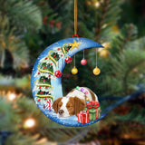 Ornament- Brittany Spaniel-Sleep On The Moon Christmas Two Sided Ornament, Christmas Ornament, Car Ornament