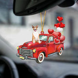 Bull Terrier-Red Sports Car-Two Sided Ornament