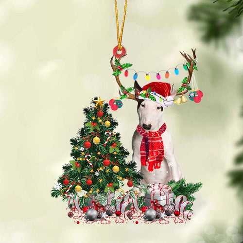 Ornament- Bull Terrier 1-Christmas Tree Gift Hanging Ornament, Happy Christmas Ornament, Car Ornament