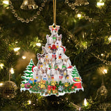 Ornament- Bull Terrier Full The Christmas Tree-Two Sided Ornament, Happy Christmas Ornament, Car Ornament