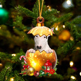 Bull Terrier In Golden Egg Christmas Ornament