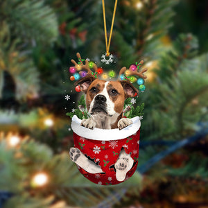 Bulldog-In Christmas Pocket Two Sides Ornament, Christmas Dog Hanging Ornament