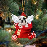 Bulldog03 Angel Gift From Santa Christmas Ornament, Dog Flat Acrylic Ornament