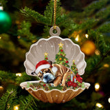 Ornament- Bulldog3-Sleeping Pearl in Christmas Two Sided Ornament, Happy Christmas Ornament, Car Ornament