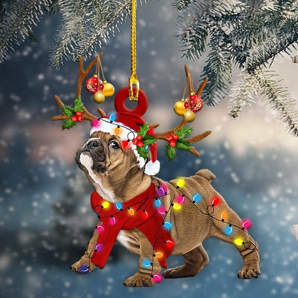 Bulldog Christmas Shape Ornament