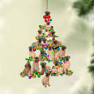 Ornament- Bullmastiff-Christmas Tree Lights-Two Sided Ornament, Happy Christmas Ornament, Car Ornament