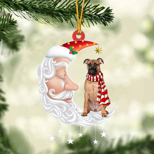 Bullmastiff With Santa Christmas Ornament Dog Christmas Ornament