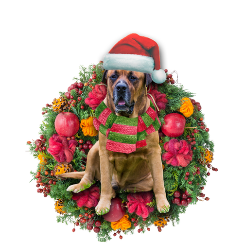 Godmerch- Ornament- Bull Mastiff Christmas Ornament, Happy Christmas Ornament, Car Ornament