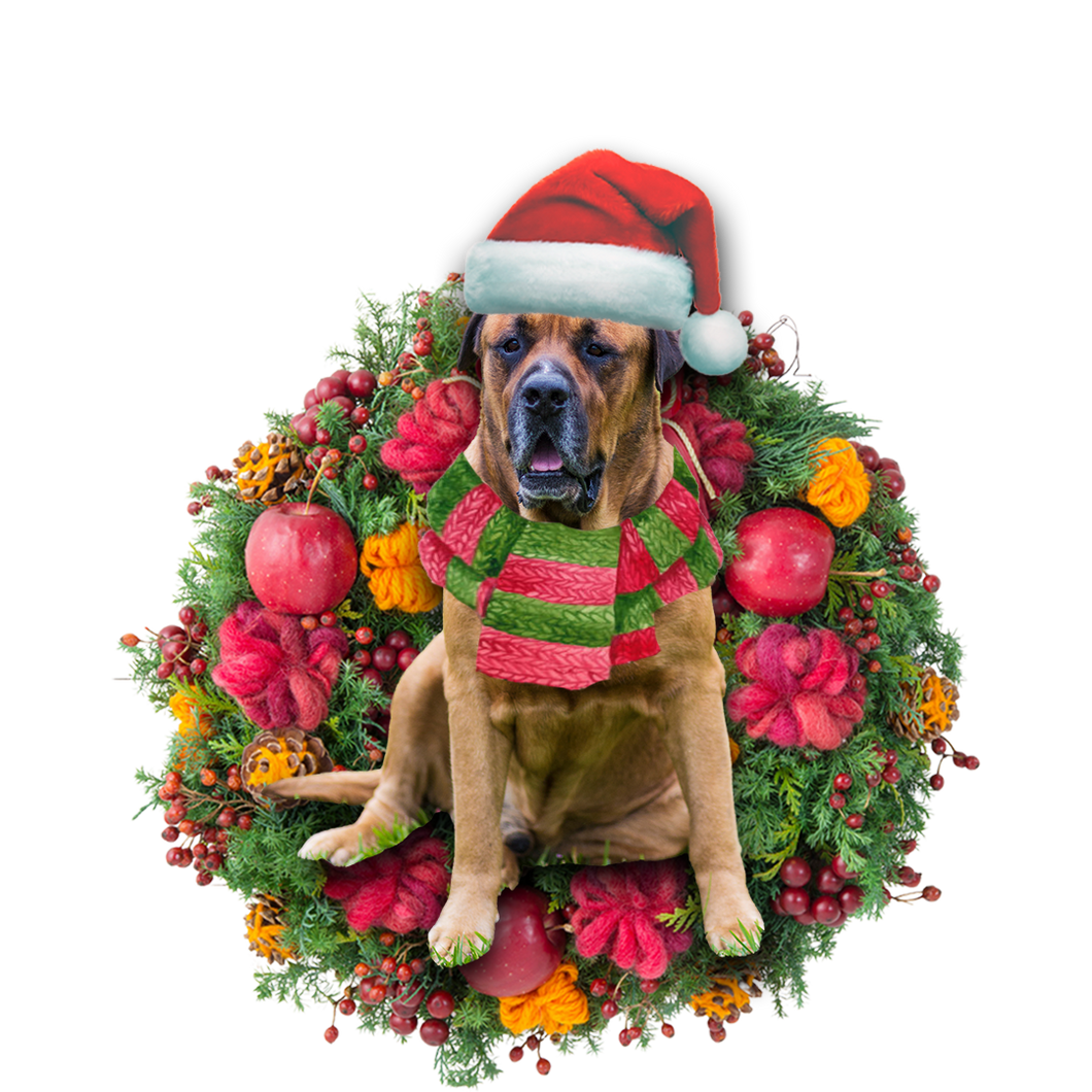 Godmerch- Ornament- Bull Mastiff Christmas Ornament, Happy Christmas Ornament, Car Ornament