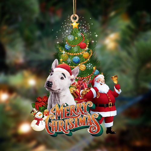 Godmerch- Ornament- Bull terrier 2-Christmas Tree&Dog Hanging Ornament, Happy Christmas Ornament, Car Ornament