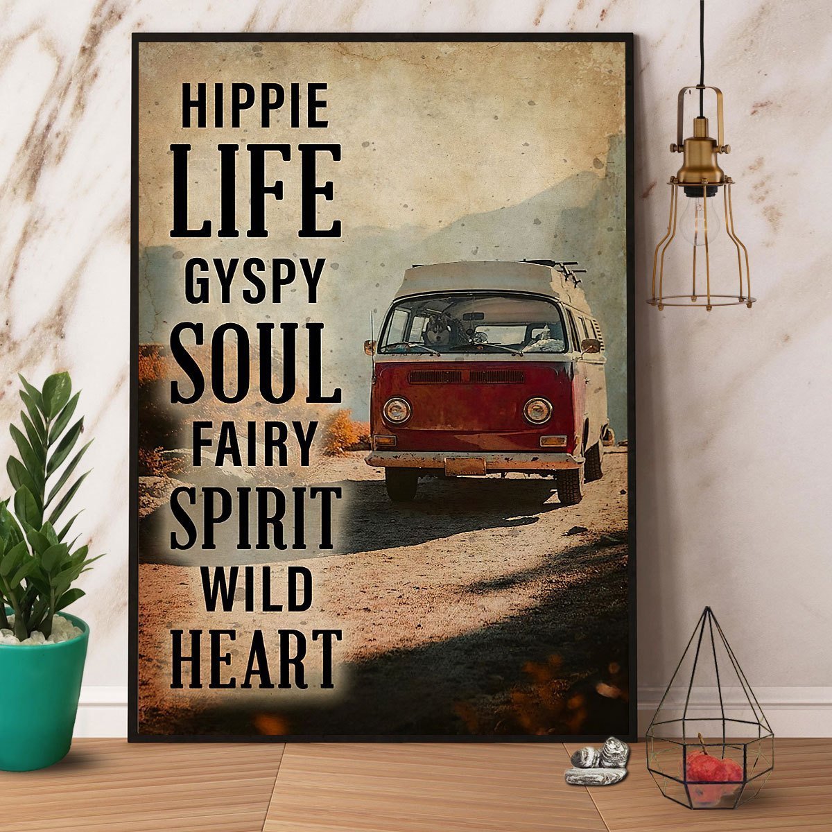 Bus Hippie Life Gyspy Soul Fairy Spirit Wild Heart Canvas And Poster, Wall Decor Visual Art