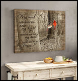 Cardinal Bird Canvas Wall Art - But My Heart Knows You Are At Peace Cardinal Canvas Wall Art Home House Decor