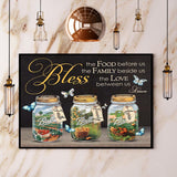 Butterfly Bless The Food Before Us The Family Beside Us The Love Between Us Canvas And Poster, Wall Decor Visual Art
