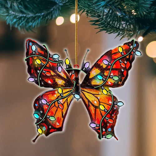 Godmerch- Ornament- Butterfly Christmas Light Hanging Ornament Dog Ornament, Car Ornament, Christmas Ornament