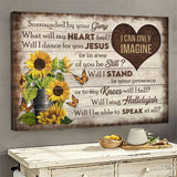 Butterflies and sunflower I can only imagine heart - Matte Canvas